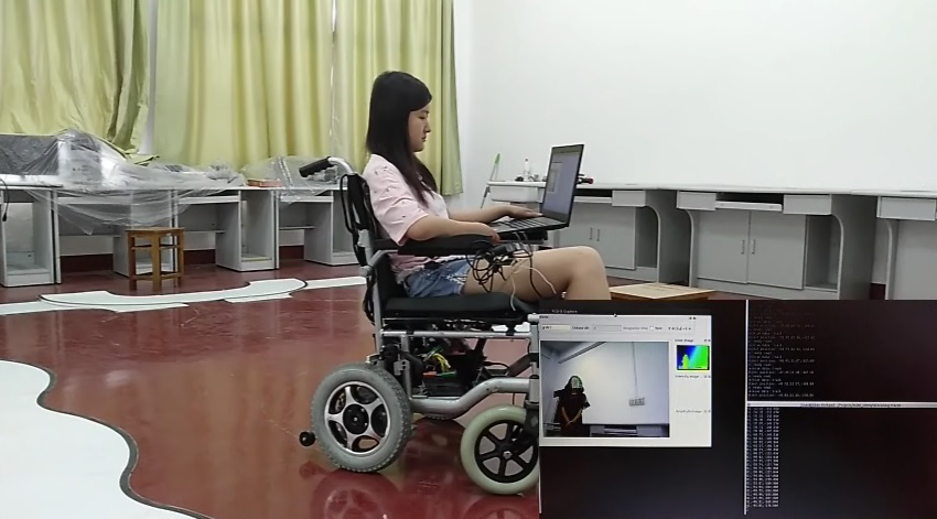 Electric wheelchair control for autonomous caregiver following